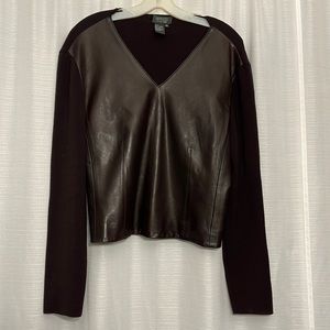 Perfect condition Lafayette 148 New York suede and blend sweater